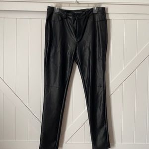 Black Pleather Midrise Pants